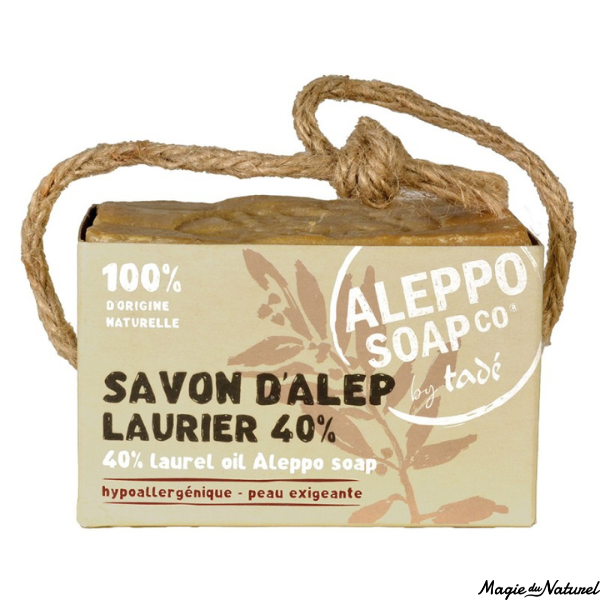 Pain d'Alep 40% · Savon Peau Exigeante & Délicate l Tadé l La Magie du Naturel l SUISSE