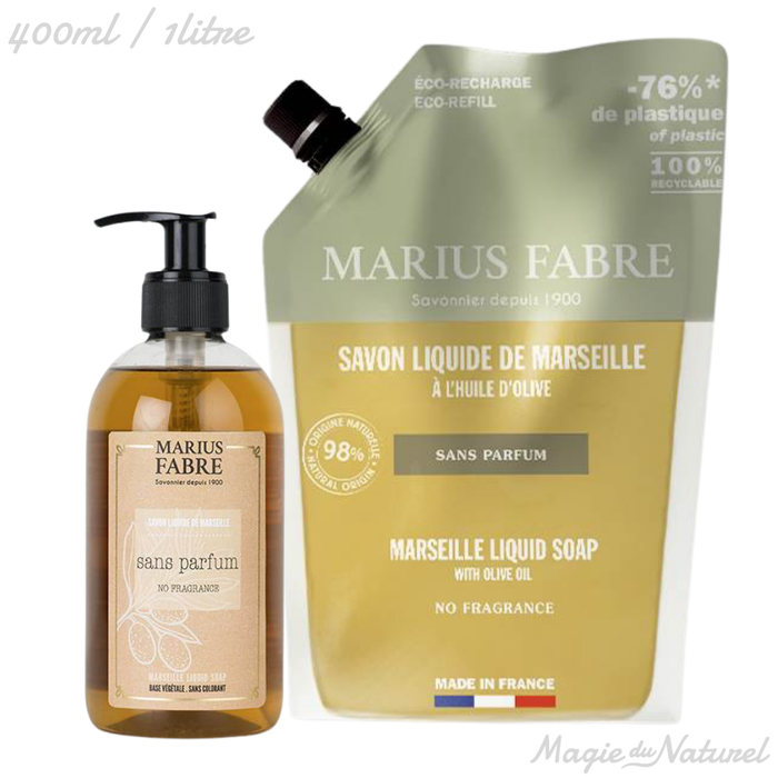 Savon liquide de Marseille non parfumé