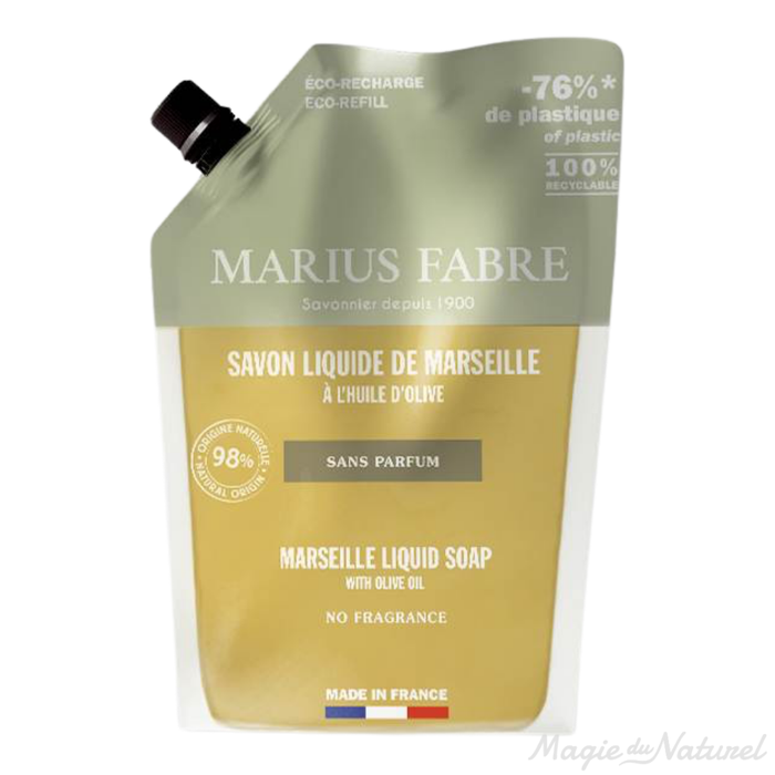 Savon liquide de Marseille non parfumé
