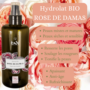 Hydrolat de rose de Damas certifié cosmos org 200ml l Tadé l La Magie du Naturel l SUISSE